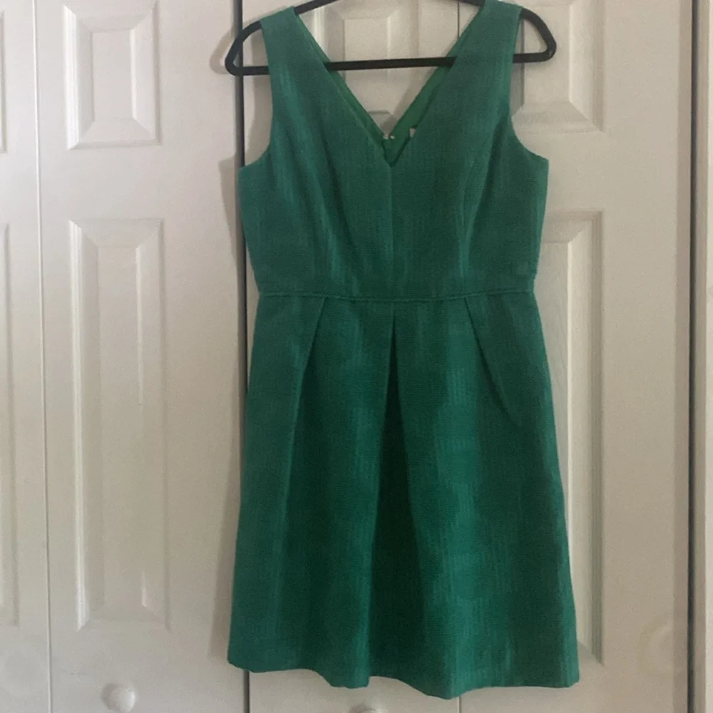 J. Crew Green Lined Size 8 Sleeveless Dress - Picture 2 of 10